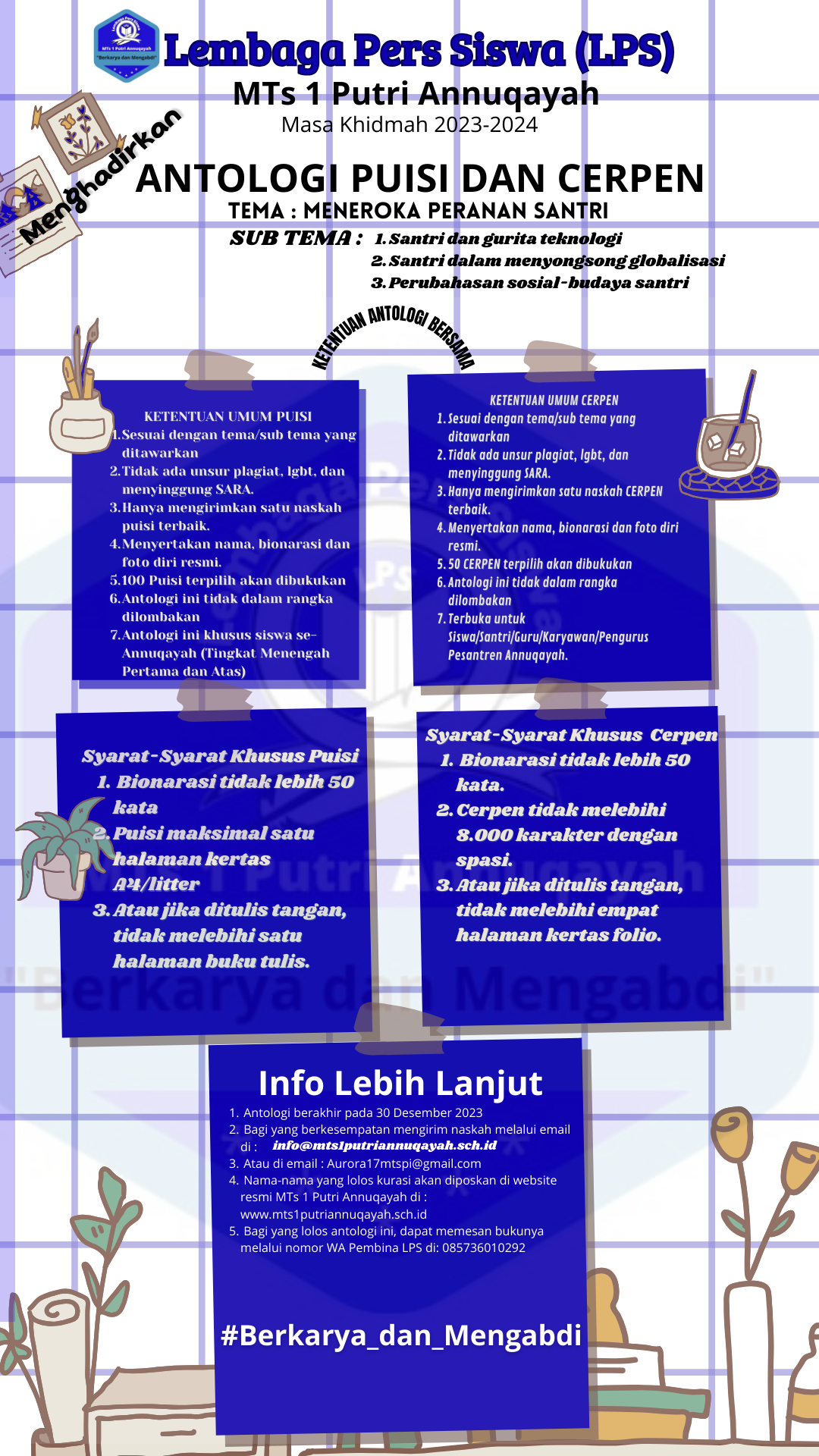 Antologi Puisi dan Cerpen LPS MTs 1 Putri Annuqayah 2023